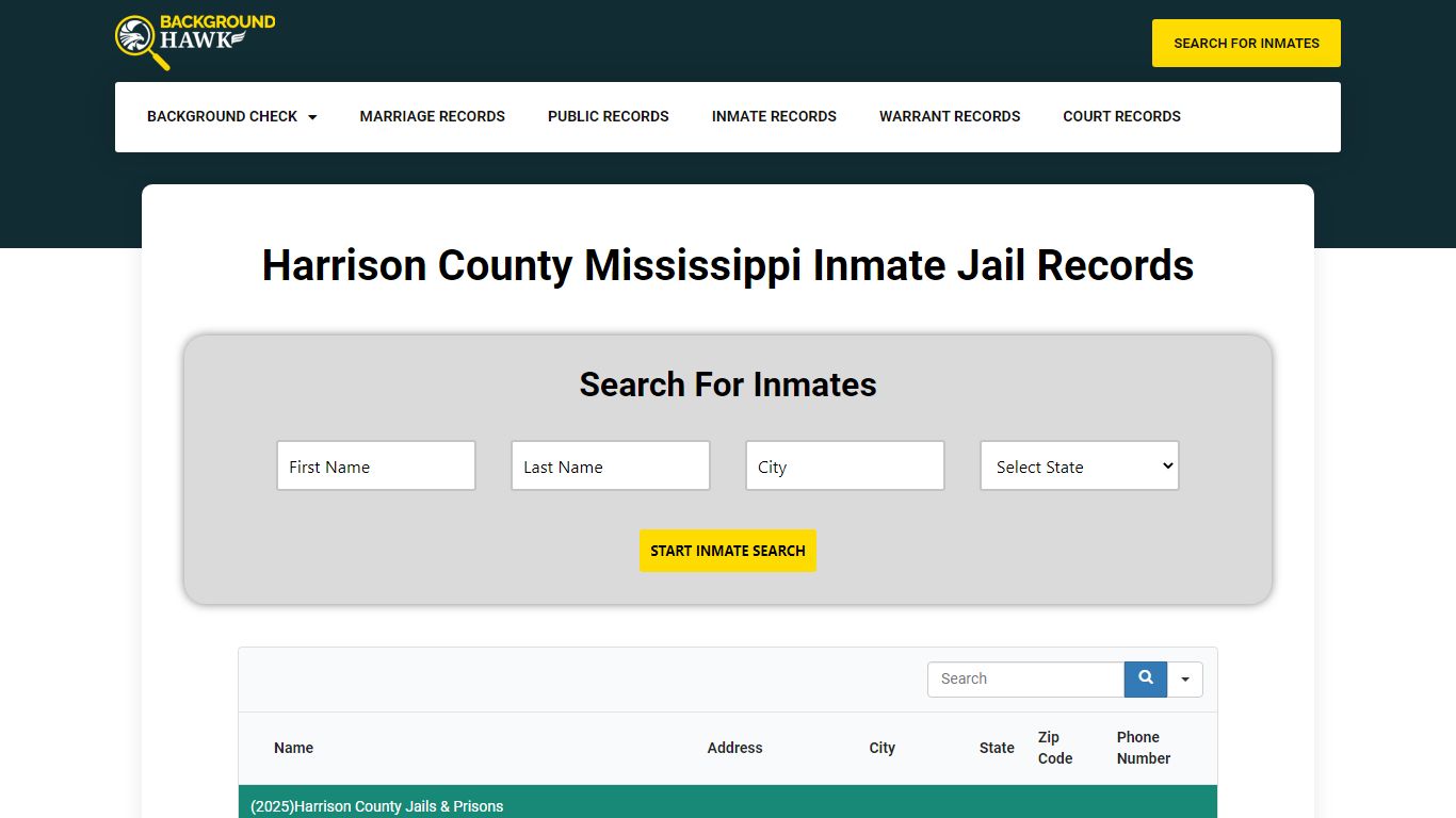 Inmate Jail Records in Harrison County , Mississippi